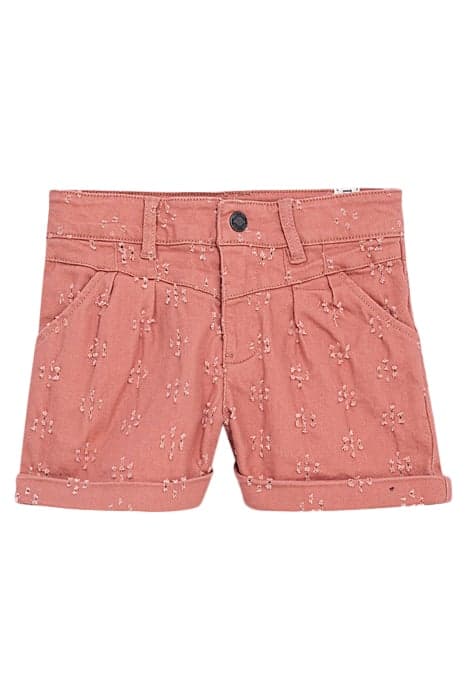 GIRLS’ DUSTY PINK DENIM SHORTS WITH PLACED WEAR by IKKS