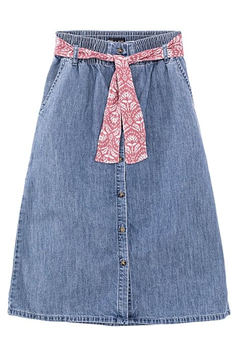 GIRLS’ LIGHT BLUE TENCEL® SKIRT WITH SCARF BELT by IKKS