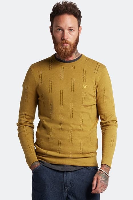 DOT CABLE CREW W738 HARNESS BROWN by Lyle & Scott