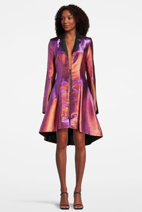 WOMEN‘S IRIDESCENT FABRIC BLAZER DRESS PINK/ORANGE by Marcell von Berlin