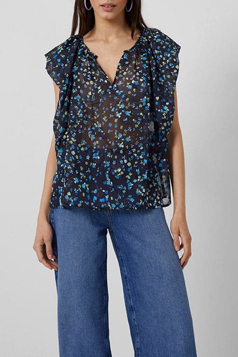 FERNA BELLA V-NECK BLOUSE BLACK MULTI by French Connection