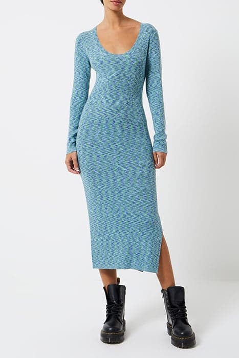 JANNA SPACE DYE MIDI DRESS GREEN FLASH MULTI by French Connection