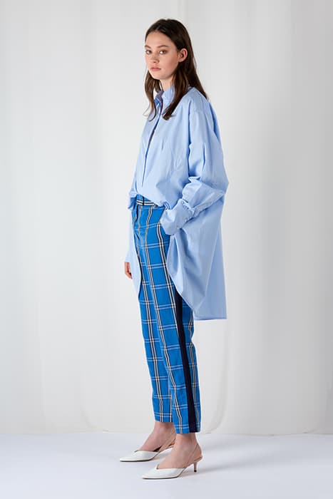 BLOCKED TROUSER AZURE CHECK by Frenken