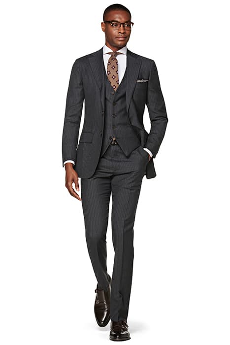 MID GREY STRIPED LAZIO SUIT by Suitsupply