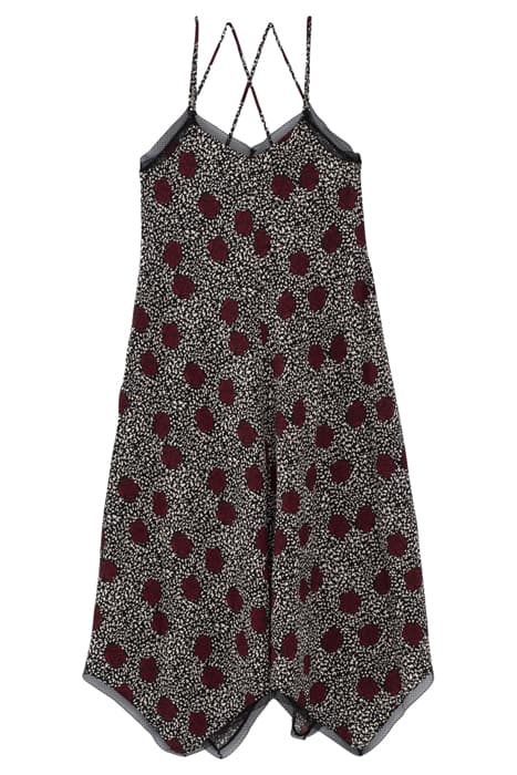 SLIP DRESS WITH RED ROSE PATTERN ON A LEOPARD BACKGROUND by IKKS