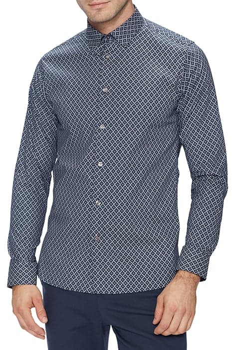 NOTRIP LS DIAMOND PRINT SHIRT NAVY by Ted Baker