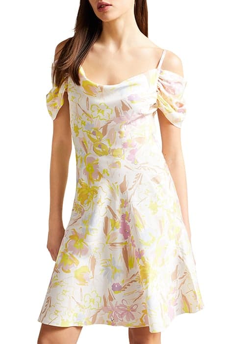 CAMILY MINI COWL FRONT SATIN DRESS WHITE by Ted Baker