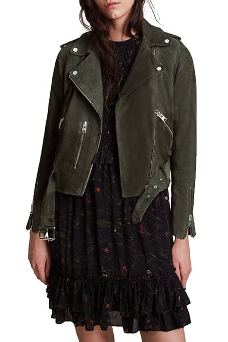 SUEDE BALFERN BIKER EMERALD GREEN by AllSaints