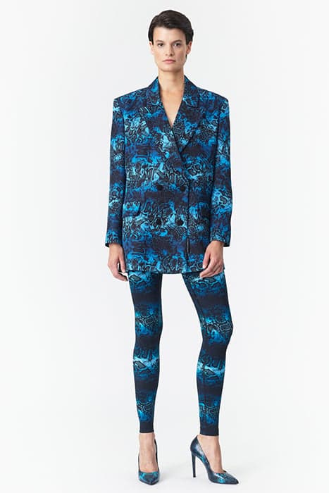 OVERSIZED SNAKE-PRINT BLAZER SNAKE PRINT BLUE by Marcell von Berlin