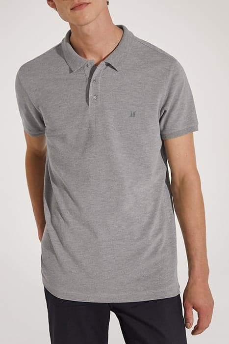 METAL GREY MIXED FABRIC POLO SHIRT WITH JERSEY BACK by IKKS