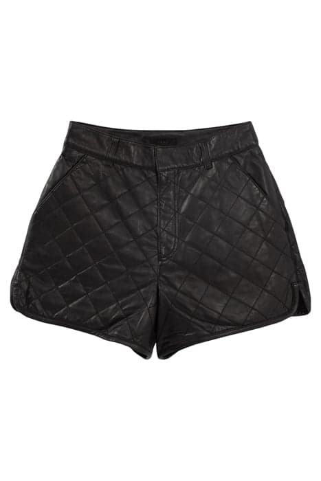 BLACK QUILTED LEATHER SHORT SHORTS by IKKS