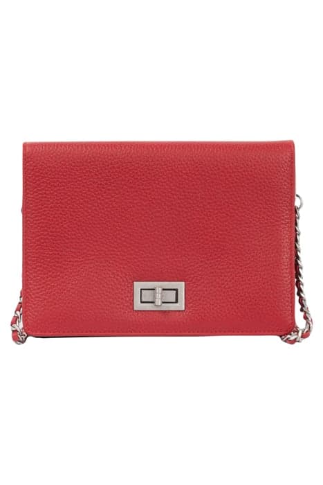 RED GRAINED LEATHER THE ESCORT CLUTCH by IKKS