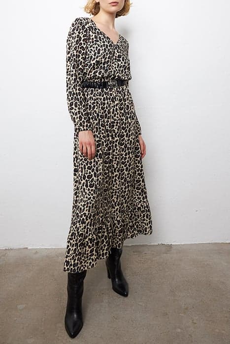 WOMEN'S LEOPARD AND STAR PRINT VISCOSE LONG DRESS by IKKS