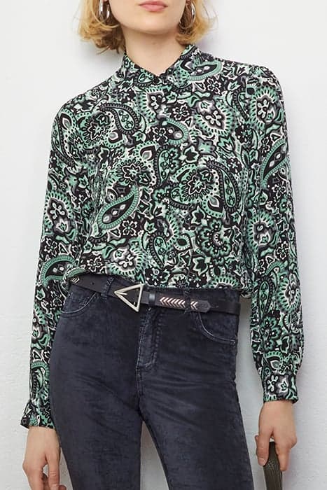 GREEN PAISLEY PRINT VISCOSE SHIRT by IKKS