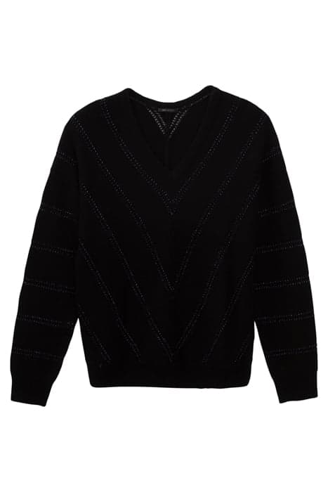 BLACK CHEVRON SWEATER WITH METALLIC THREAD by IKKS