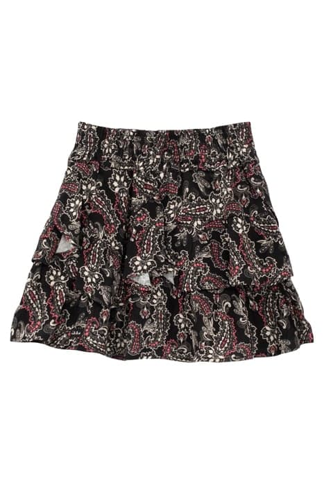 GIRLS’ BLACK PAISLEY PRINT RUFFLED SHORT SKIRT BLACK by IKKS