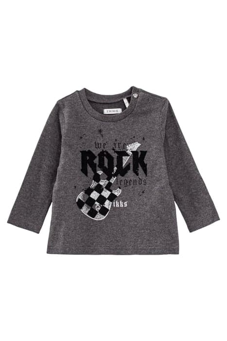 BABY BOYS’ GREY FLOCKED GUITAR ORGANIC COTTON T-SHIRT ANTHRA by IKKS