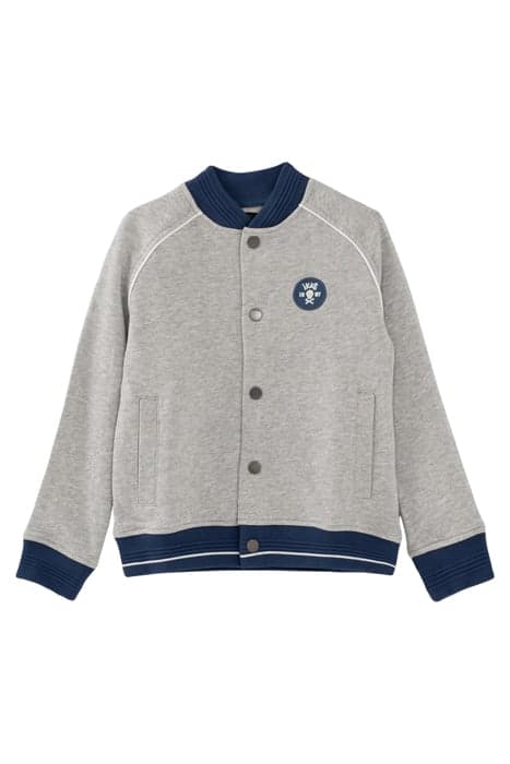 BOYS’ GREY SWEATSHIRT FABRIC BASEBALL CARDIGAN, BACK PRINT M by IKKS