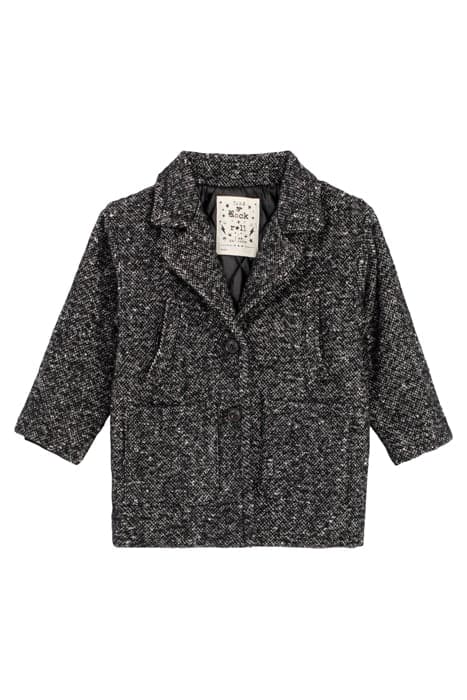 GIRLS’ BLACK TWEED-LOOK COAT WITH PADDED JACKET FACING BLACK by IKKS