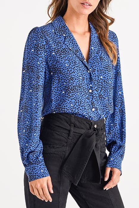 ELECTRIC BLUE ANIMAL PRINT SHIRT by ICODE