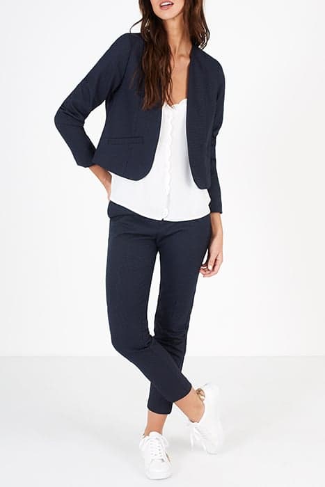 NAVY BLUE MINIMALIST JACQUARD JACKET by ICODE