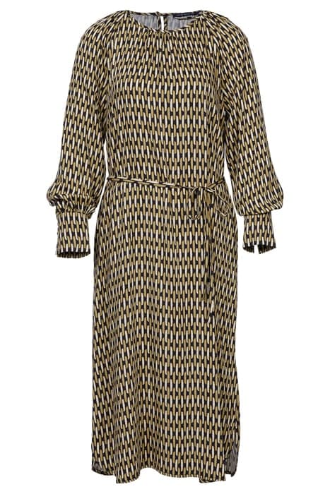 ROUND NECK LS DRESS BROWN by River Woods