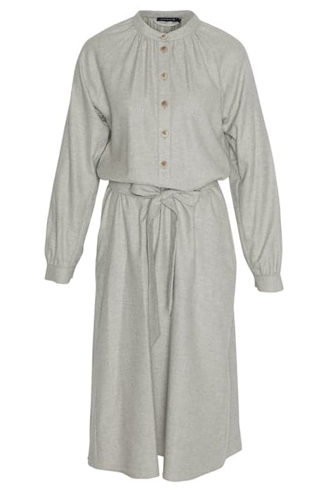 DRESS FROWNCED NECKLINE LS GREY by River Woods