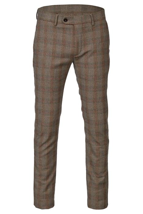 TF STRETCH FANCY CHECK CHINO BROWN by River Woods