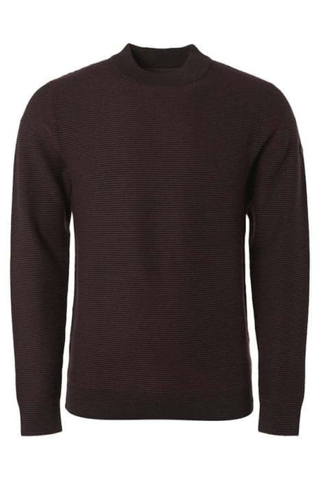 PULLOVER CREWNECK RELIEF KNIT 2 COLOURED PORT WINE by No Excess