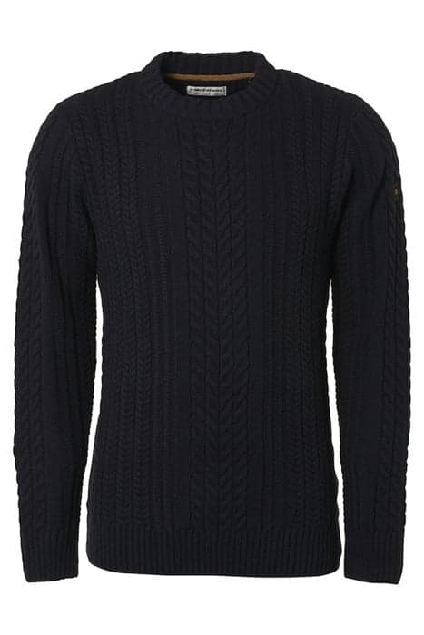 PULLOVER CREWNECK CABLE KNIT WITH WOOL INK by No Excess