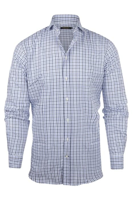 TWO TONE CHECK SHIRT LONG SLEEVE LIGHT BLUE by Steppin' Out