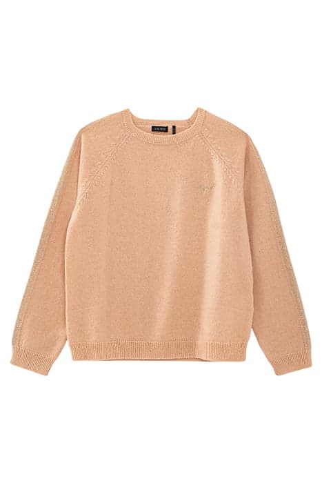 GIRLS’ POWDER PINK PURE CASHMERE SWEATER + LUREX SLEEVES DUS by IKKS