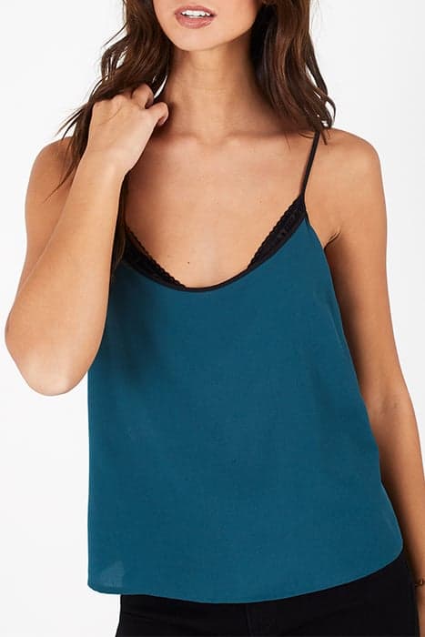 PLAIN LINGERIE-STYLE TOP WITH I.CODE BRA SEA GREEN by ICODE