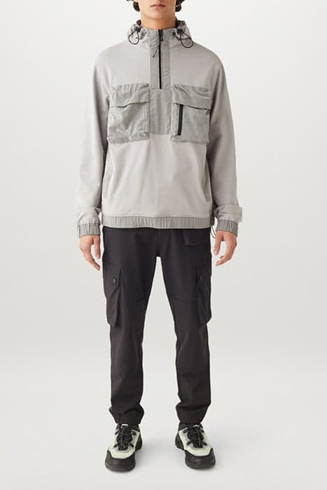 SLIPWAY QUARTER ZIP HOODIE OLD SILVER by Belstaff