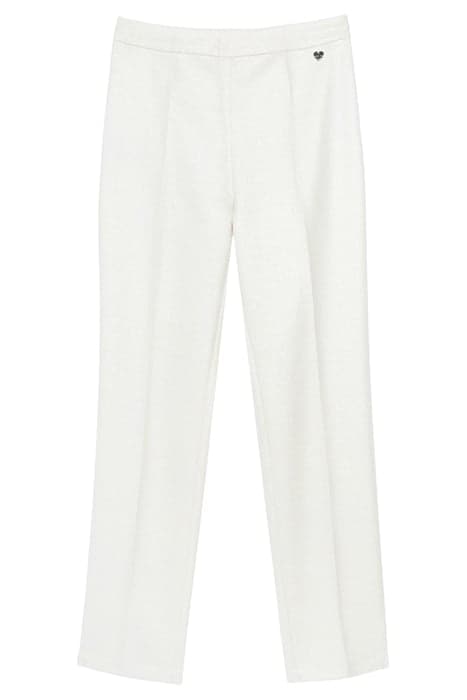 LUREX STOVEPIPE TROUSERS WHITE by Motivi