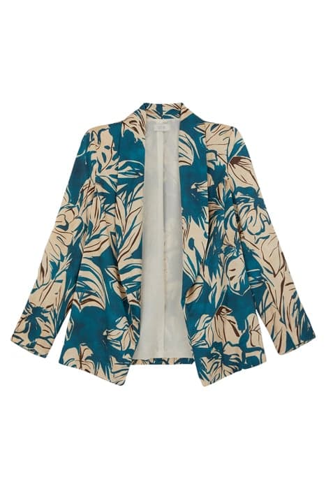 TAILORED PATTERNED SATIN BLAZER BLUE by Oltre