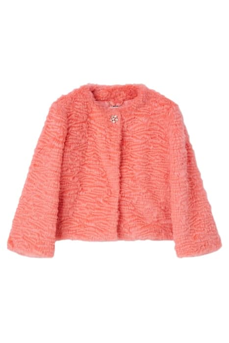 SHORT ASTRAKHAN-EFFECT FAUX FUR CAPE PINK by Motivi