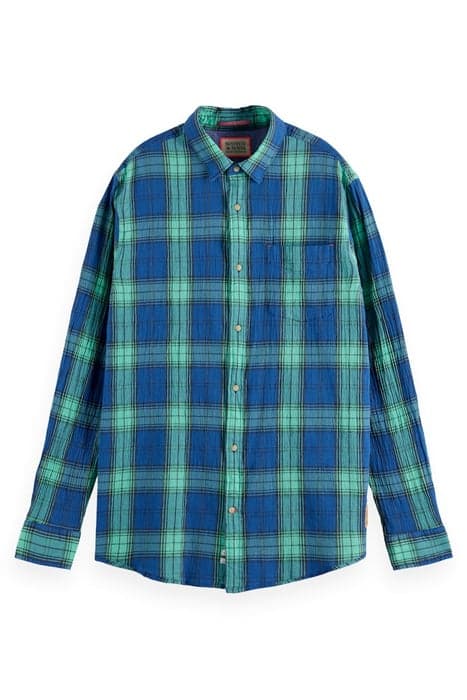 REGULAR-FIT CHECKED SEERSUCKER VOILE SHIRT COMBO A by Scotch & Soda