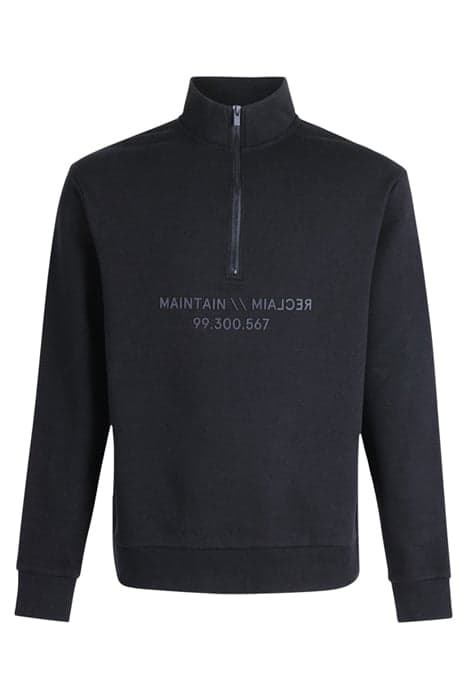 MA-HALF ZIP SWEAT BLACK by Shoeby