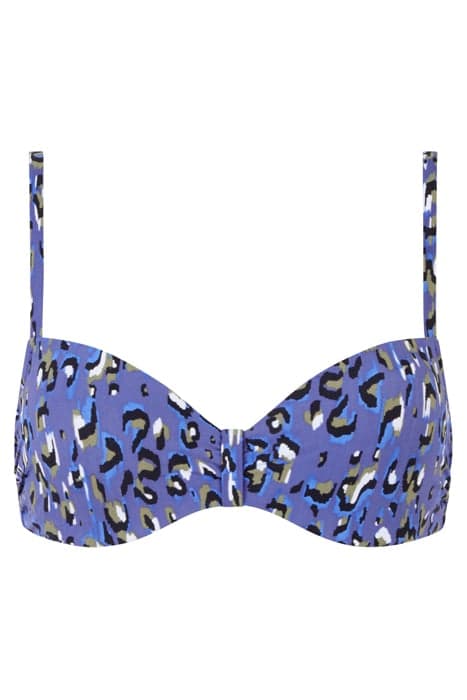 SW BRA TSHIRT HALF CUP MEMORY BLUE LEOPARD by Chantelle