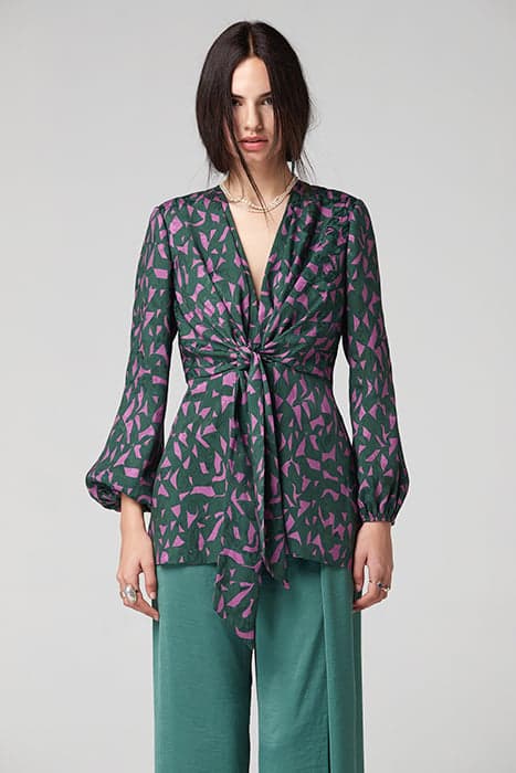 JACQUARD PRINT OLBIN KIMONO GREEN GREEN by OKY