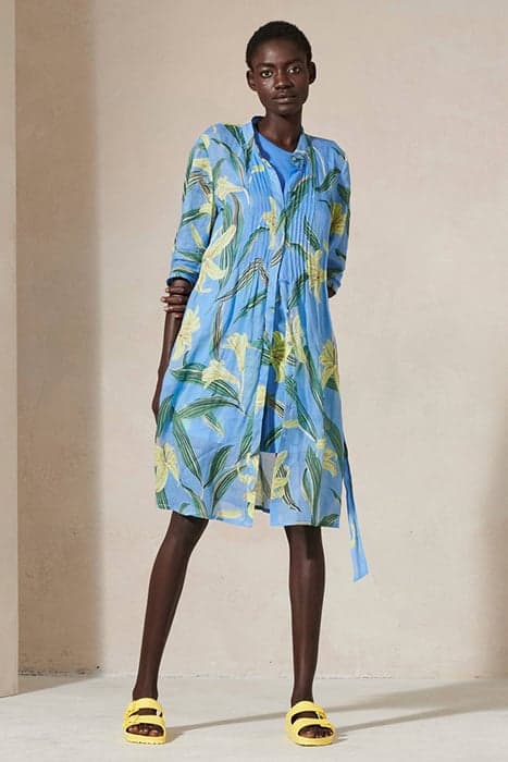 RAMIE-HEMDKLEID MIT LILY-PRINT AZUR / MULTI by Luisa Cerano