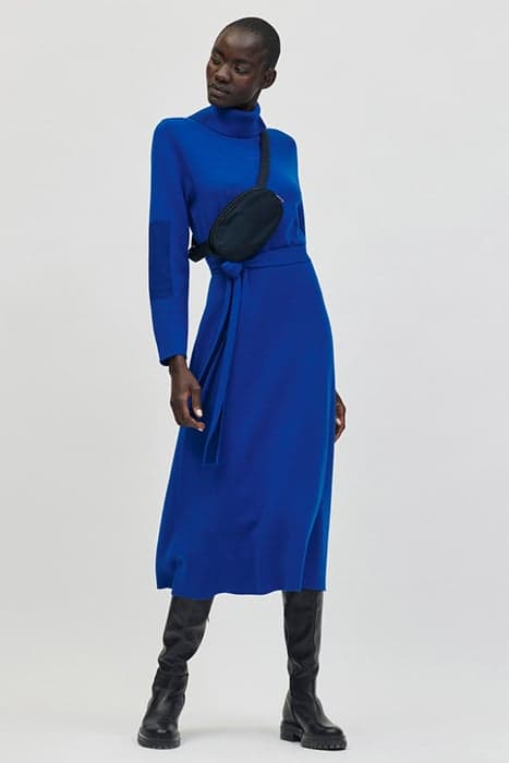 KLEID AUS WOLL-MIX SIGNAL BLUE by Luisa Cerano