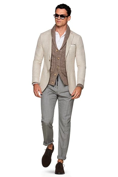 LIGHT GREY DRAWSTRING AMES TROUSERS by Suitsupply