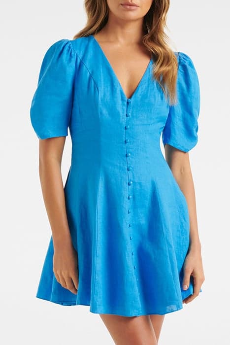 ROWAN LINEN TEA DRESS VIVID CORNFLOWER by Forever New