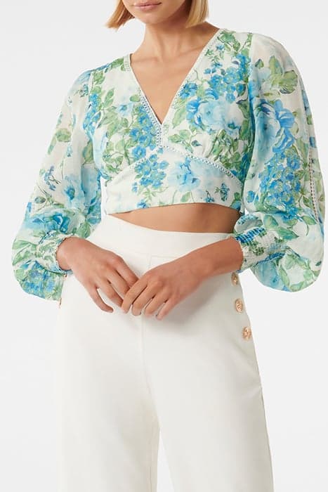 MAREE SPLICED RAMIE BLOUSE LIGHT SALISBURY FLORAL by Forever New