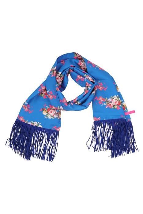 SCARF OBLONG BLUE WITH FRINGES by Mucho Gusto