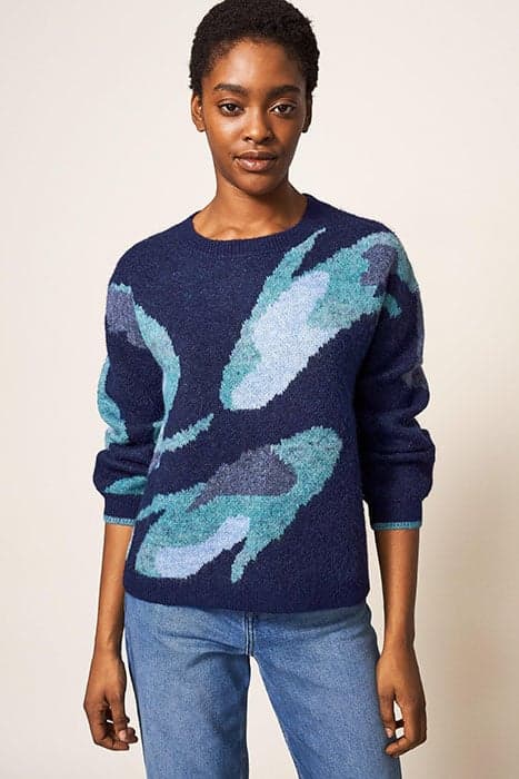 ABSTRACT KOI JUMPER NAVY MULTI by White Stuff