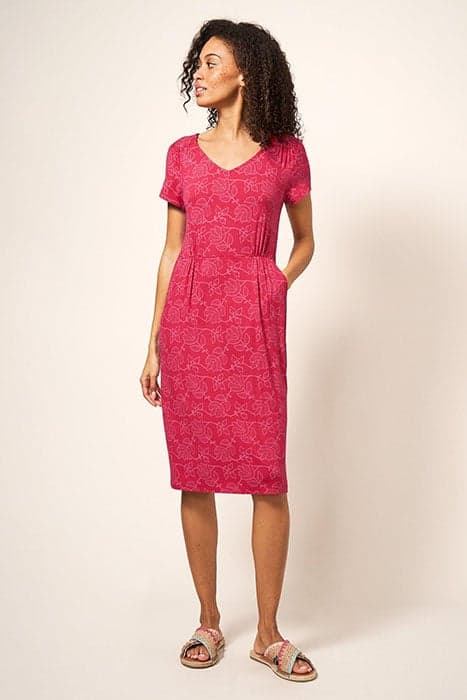 TALLIE ECO VERO JERSEY DRESS RED MLT by White Stuff