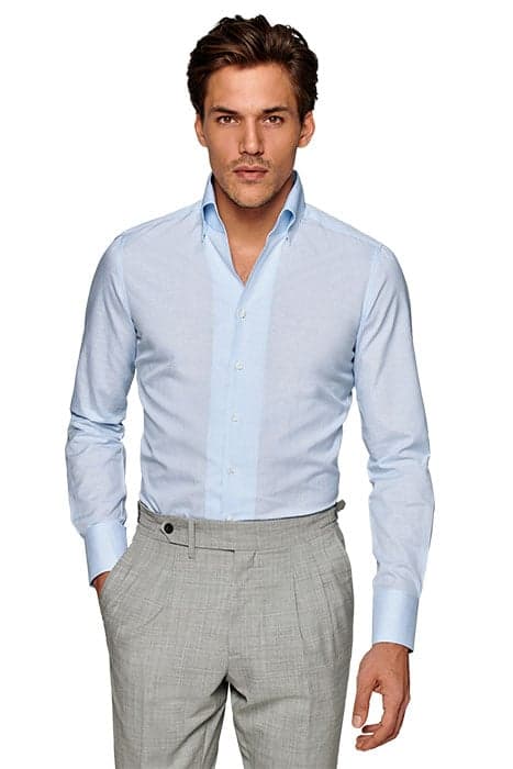 LIGHT BLUE STRIPED EXTRA SLIM FIT SHIRT LIGHT BLUE by Suitsupply